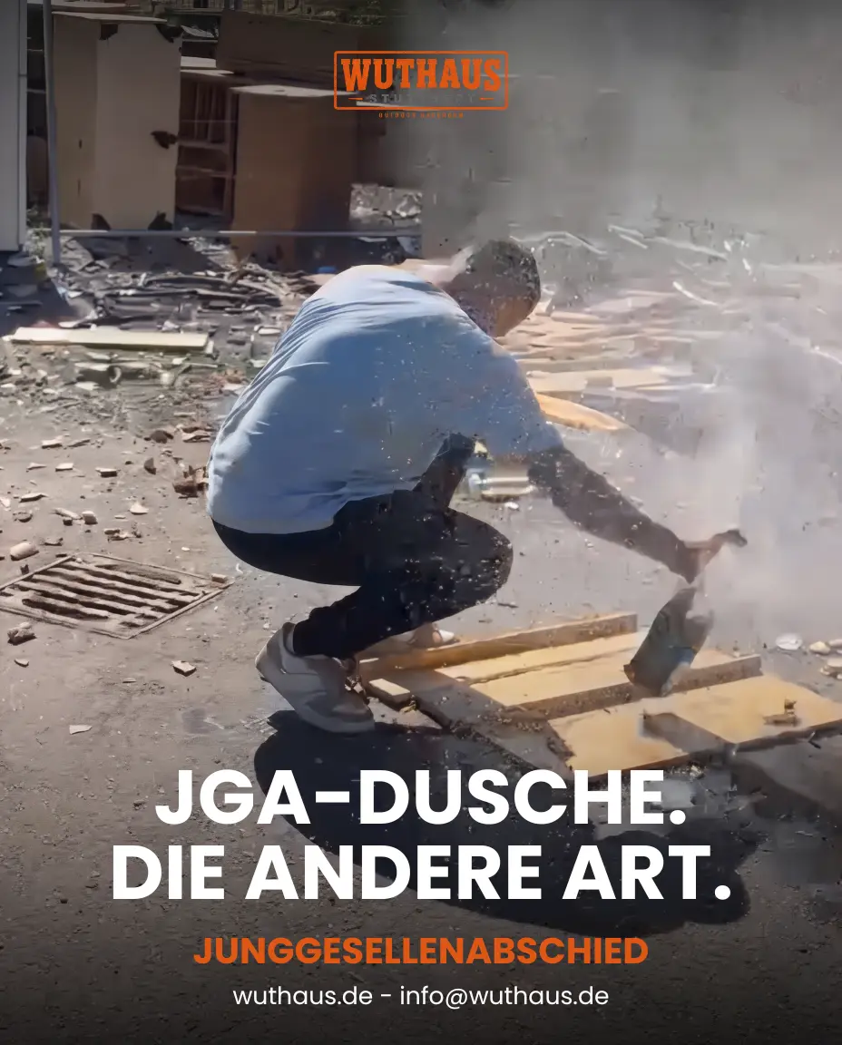 JGA – Dusche der anderen Art im Wuthaus Rageroom Stuttgart